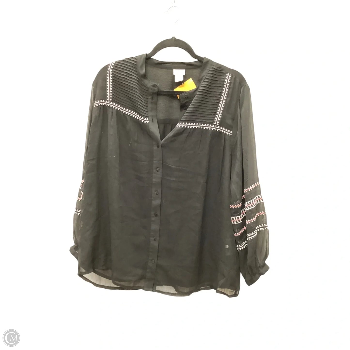 Top Long Sleeve By Chicos In Black, Size: 2