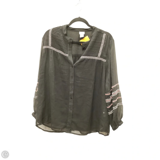 Top Long Sleeve By Chicos In Black, Size: 2