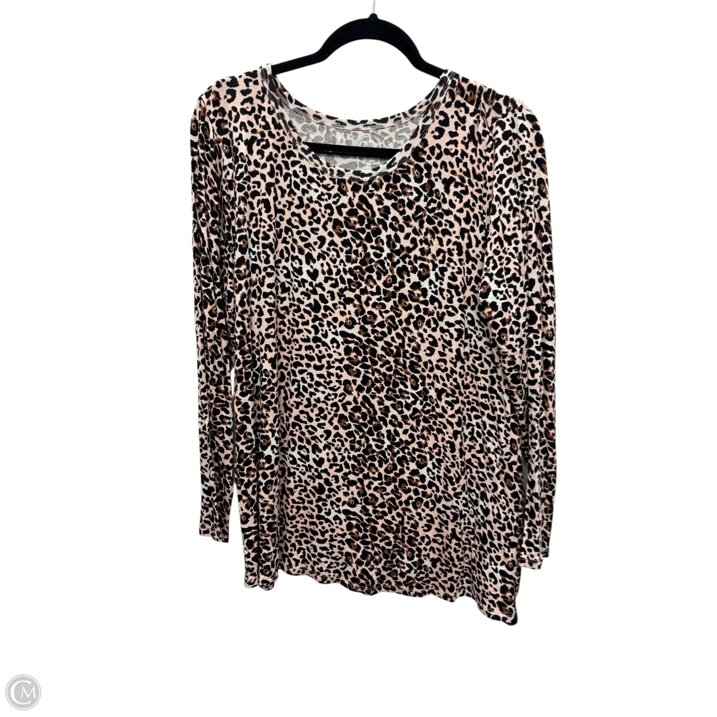 Top Long Sleeve By Maurices In Animal Print, Size: 1x