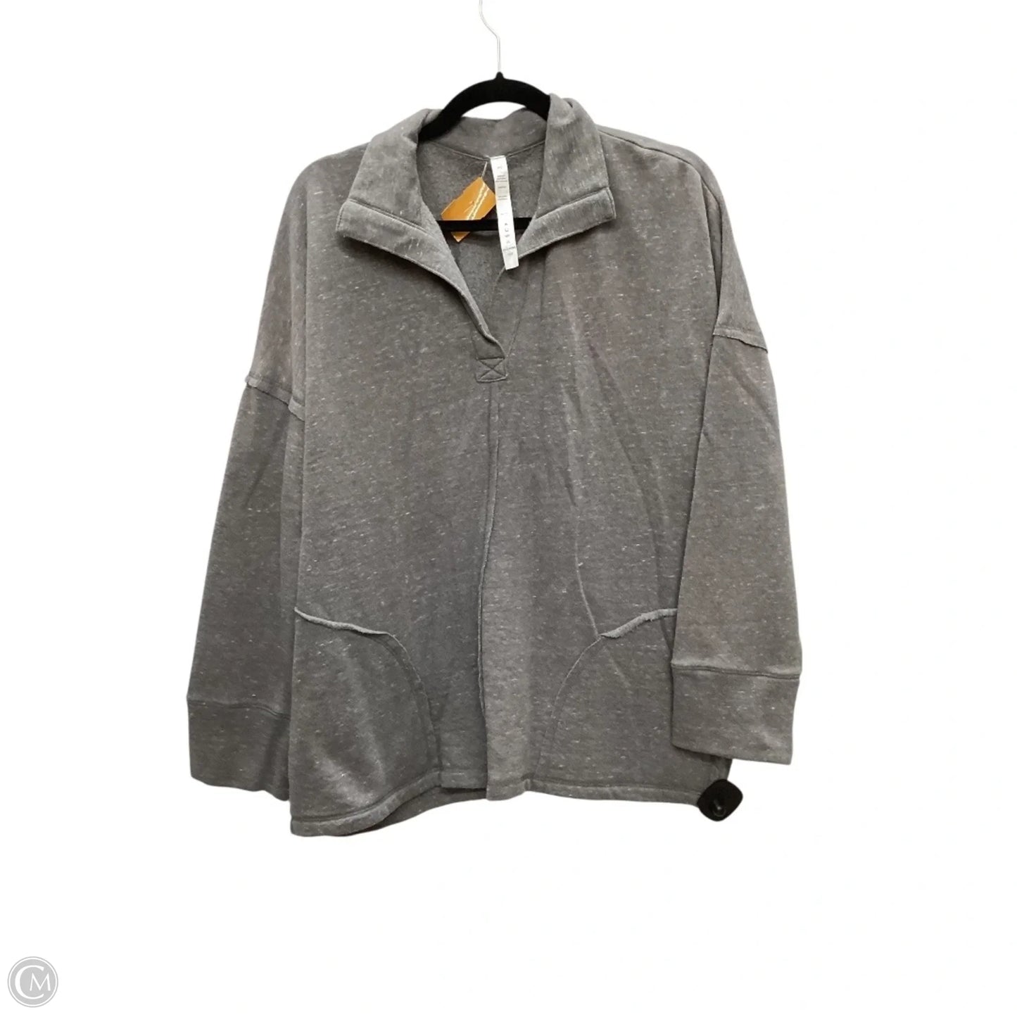 Top Long Sleeve By Rae Mode In Grey, Size: M