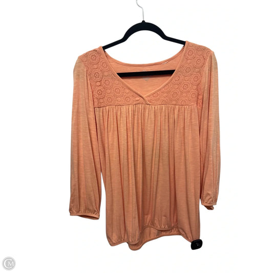Top Long Sleeve By Chicos In Orange, Size: 0