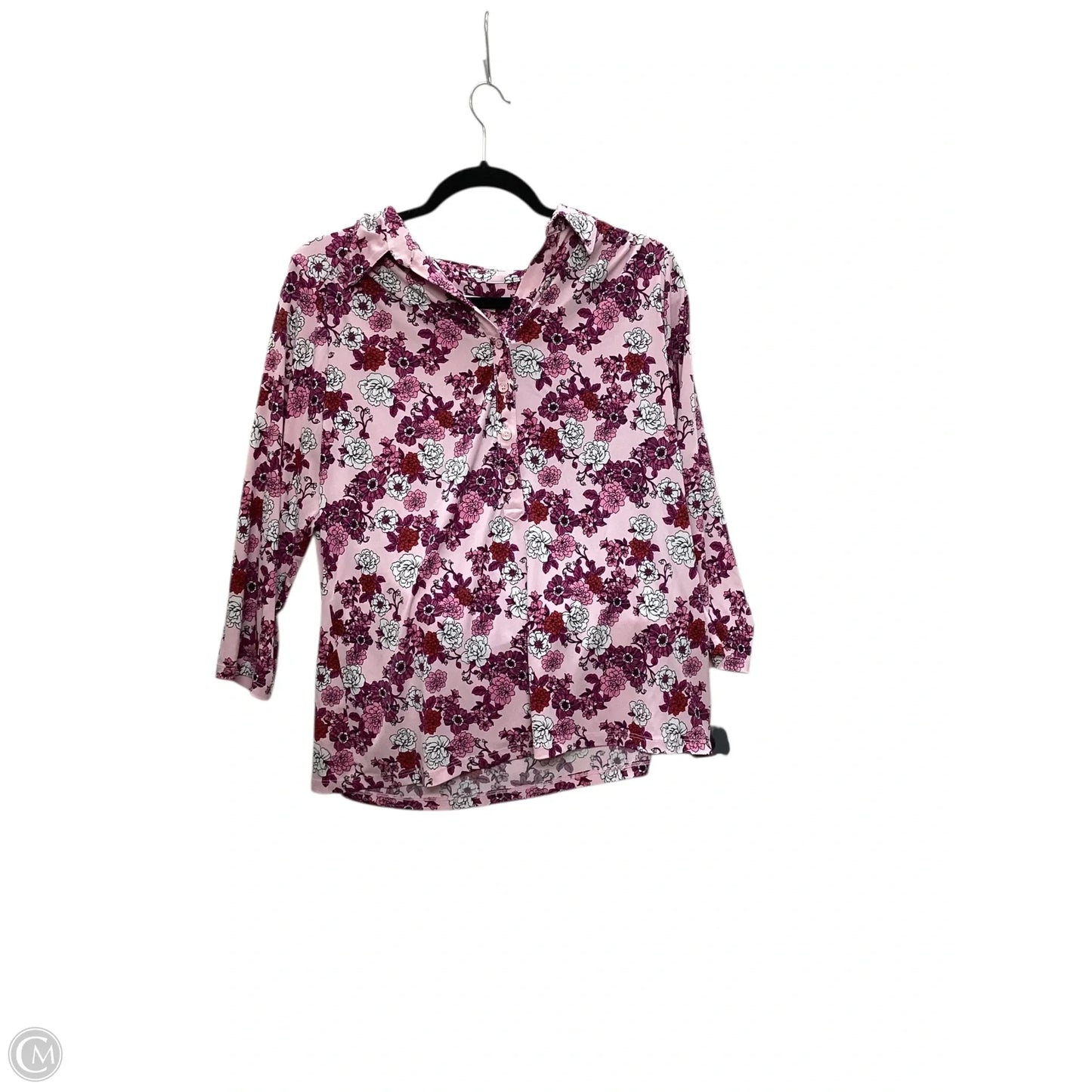 Top Long Sleeve By Charter Club In Pink, Size: L