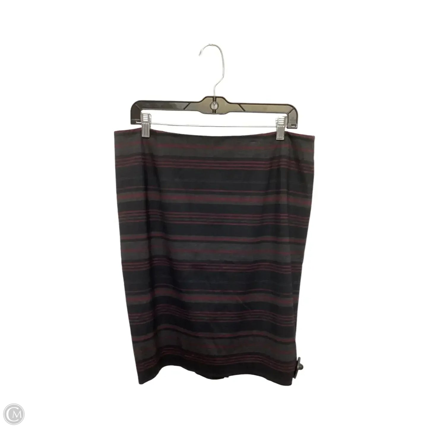 Skirt Midi By Nine West Apparel In Striped Pattern, Size: L