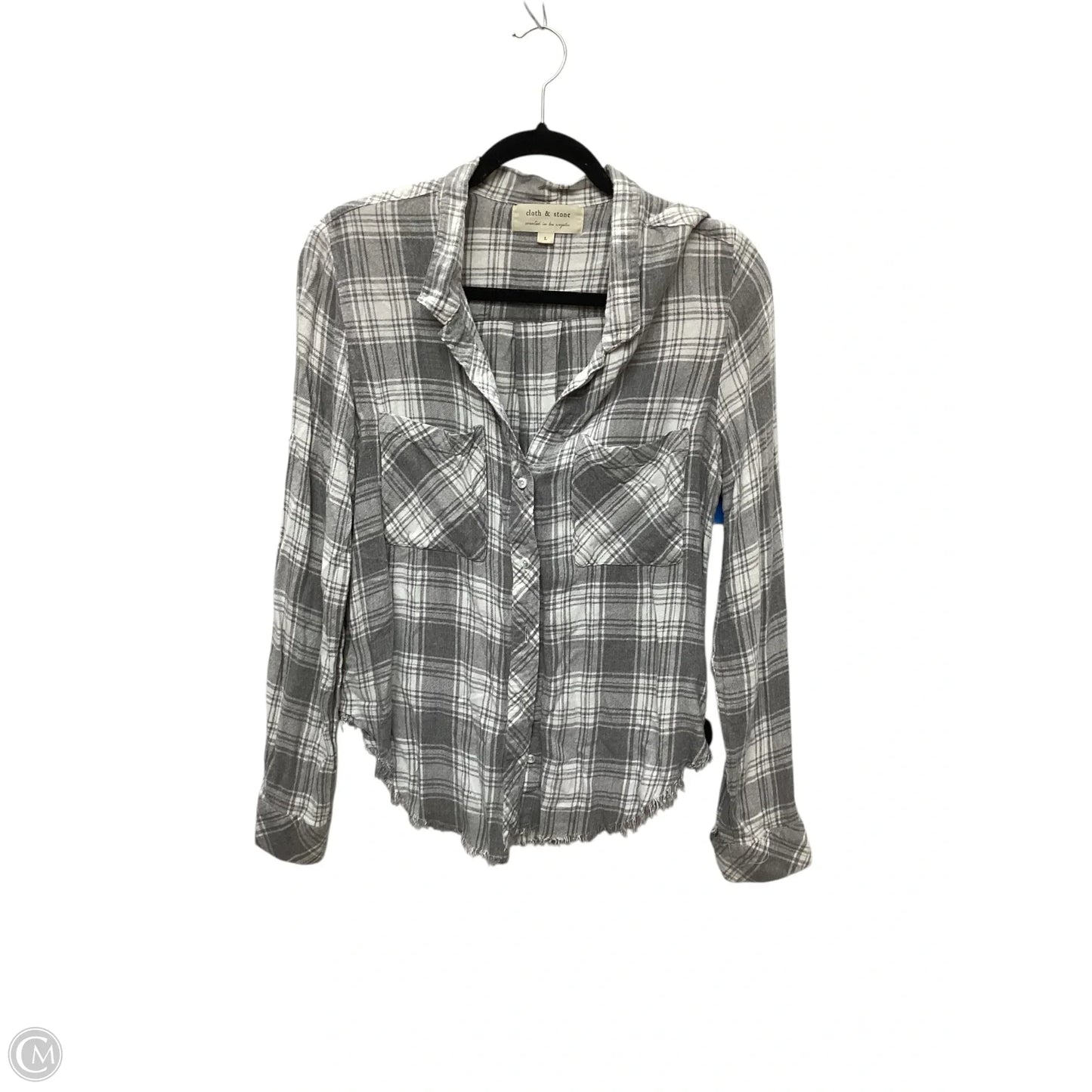 Top Long Sleeve By Cloth & Stone In Grey, Size: S