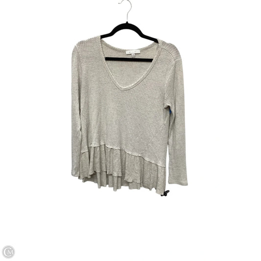 Top Long Sleeve By Eri + Ali In Grey, Size: M