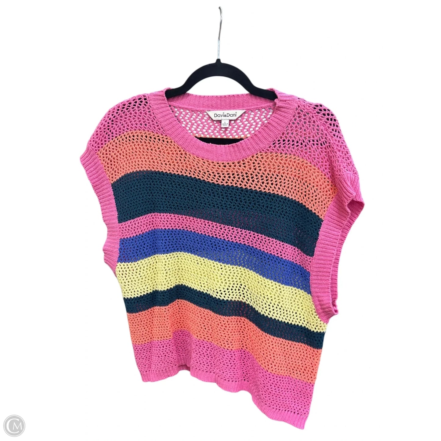 Vest Sweater By Davi & Dani In Striped Pattern, Size: L