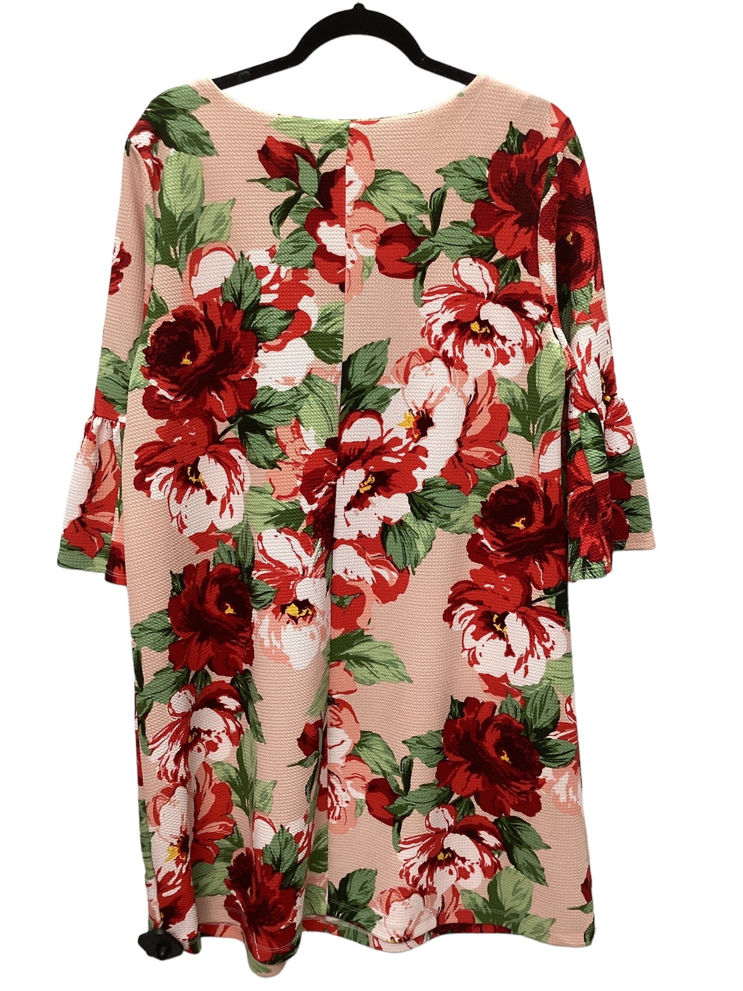 Floral Print Dress Casual Short Bobeau, Size 1x