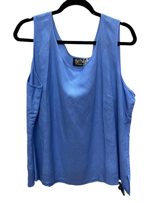 Top Sleeveless Basic By Bob Mackie Qvc In Blue, Size: 1x