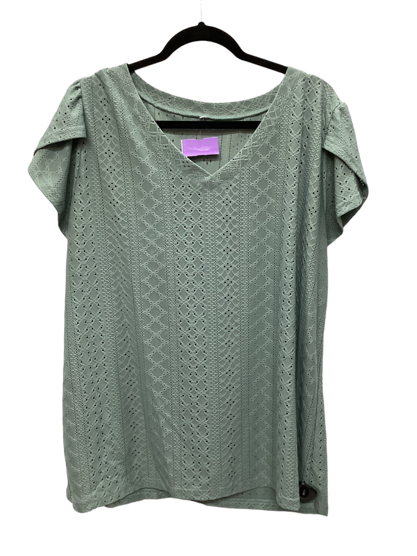 Green Top Short Sleeve Clothes Mentor, Size 2x