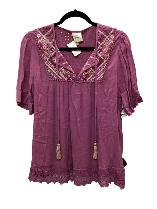 Purple Top Short Sleeve Knox Rose, Size M