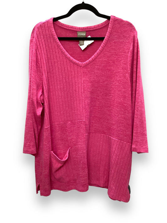 Pink Top Long Sleeve Chicos, Size 3