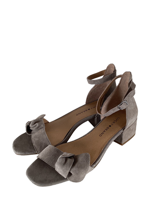Grey Sandals Heels Block Lucky Brand, Size 8.5
