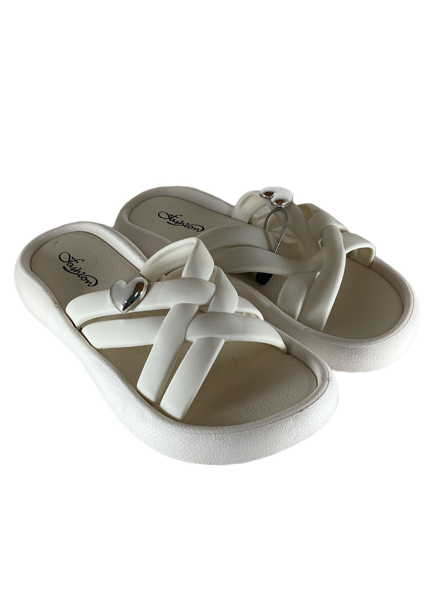 White Sandals Flip Flops Clothes Mentor, Size 10
