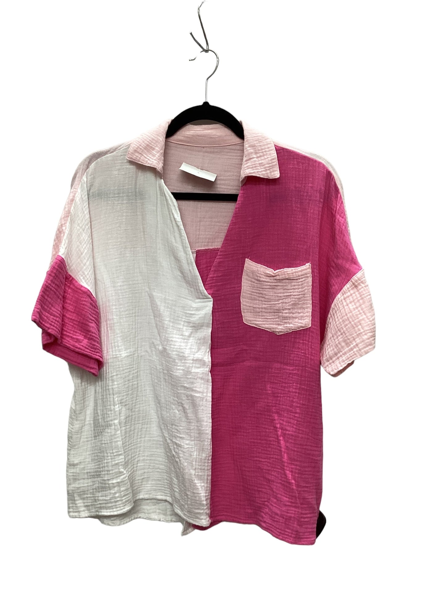 Pink Top Short Sleeve Shein, Size M