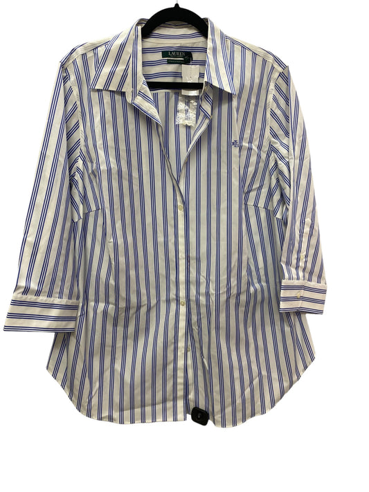 Striped Pattern Top Long Sleeve Lauren By Ralph Lauren, Size 2x