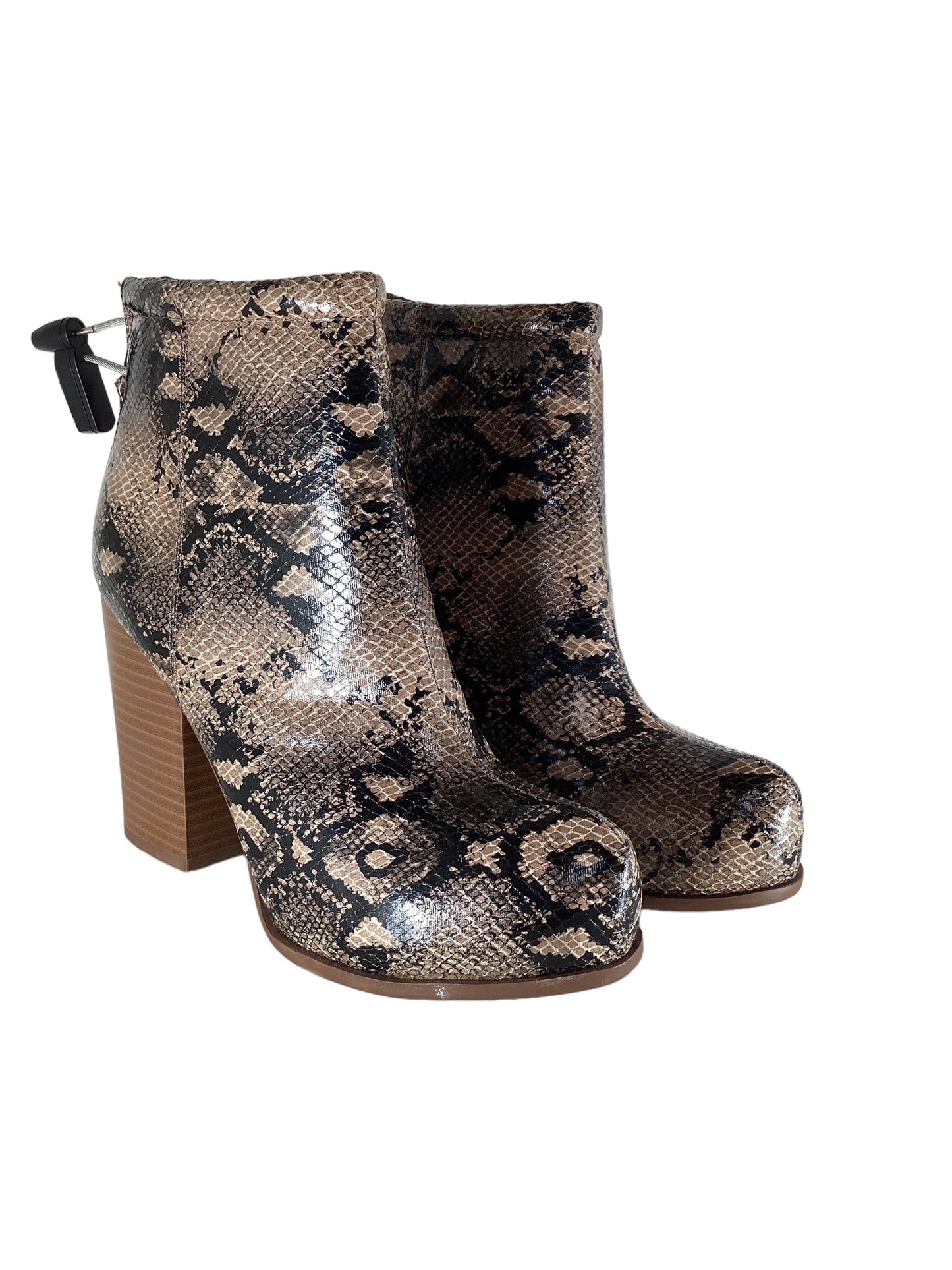 Boots Ankle Heels By Elle In Snakeskin Print, Size: 8.5