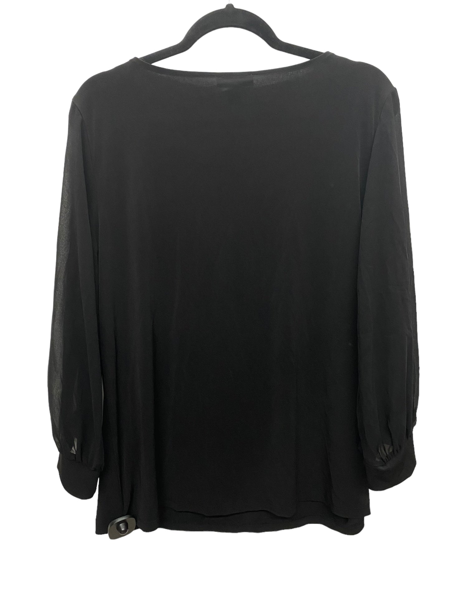 Top Long Sleeve By Calvin Klein In Black, Size: L