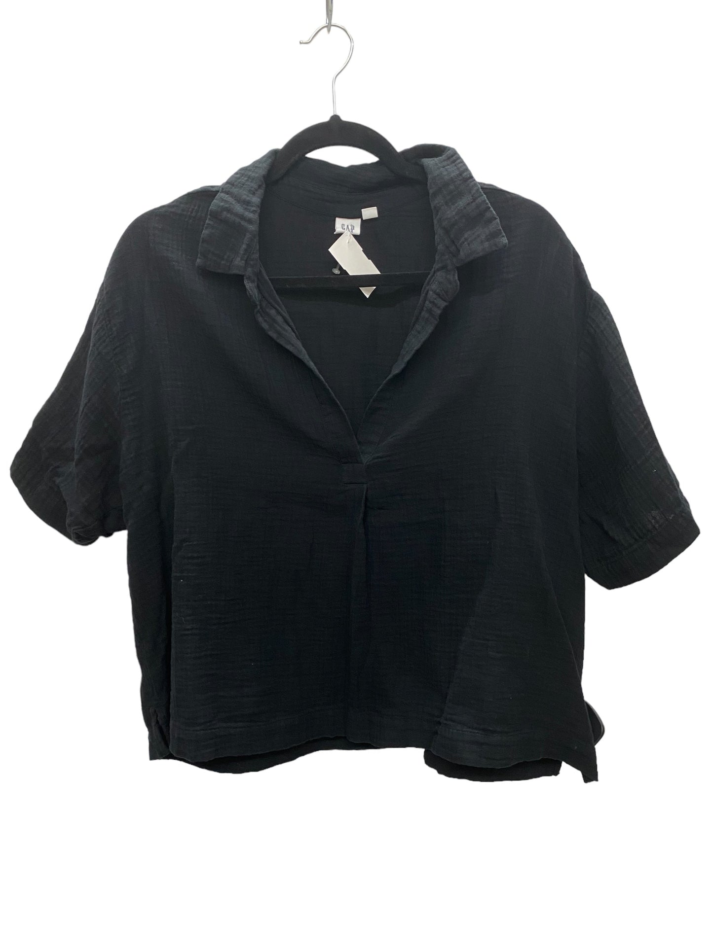 Top Short Sleeve By Gap In Black, Size: L