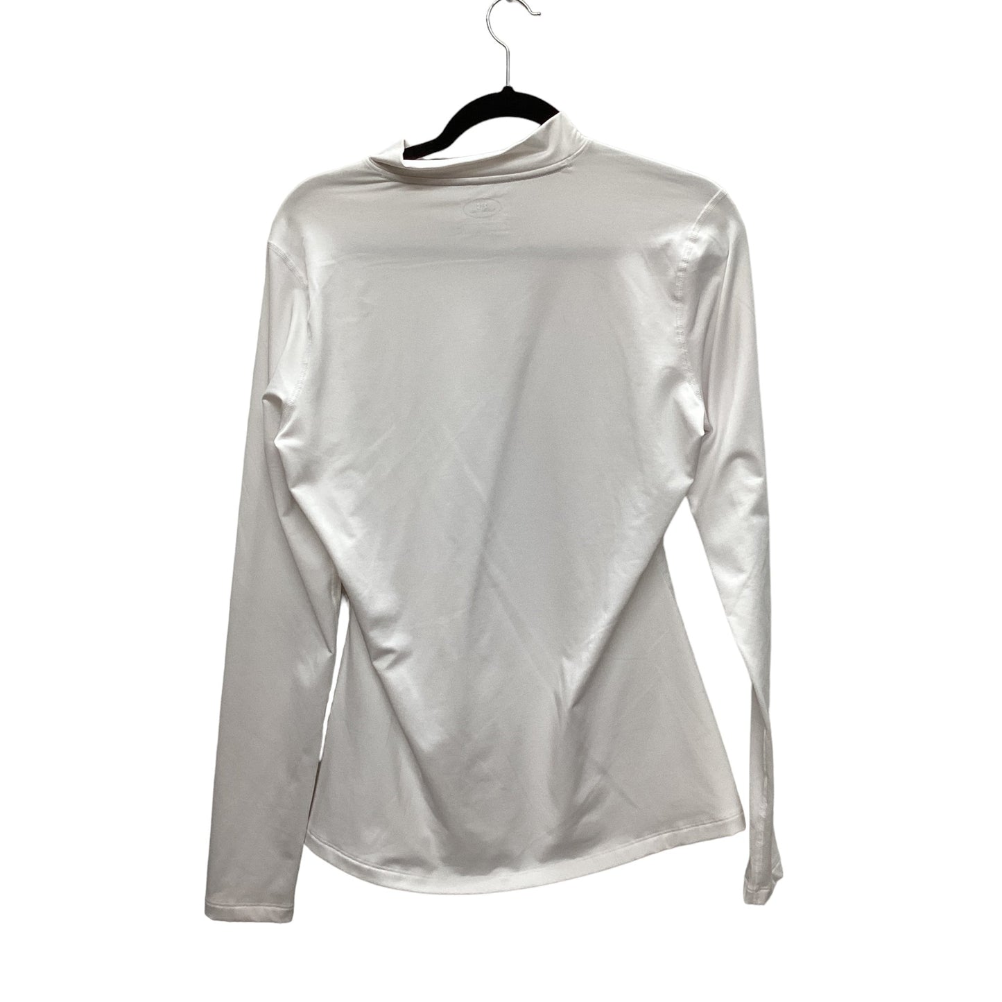 Athletic Top Long Sleeve Collar By Under Armour In White, Size: L