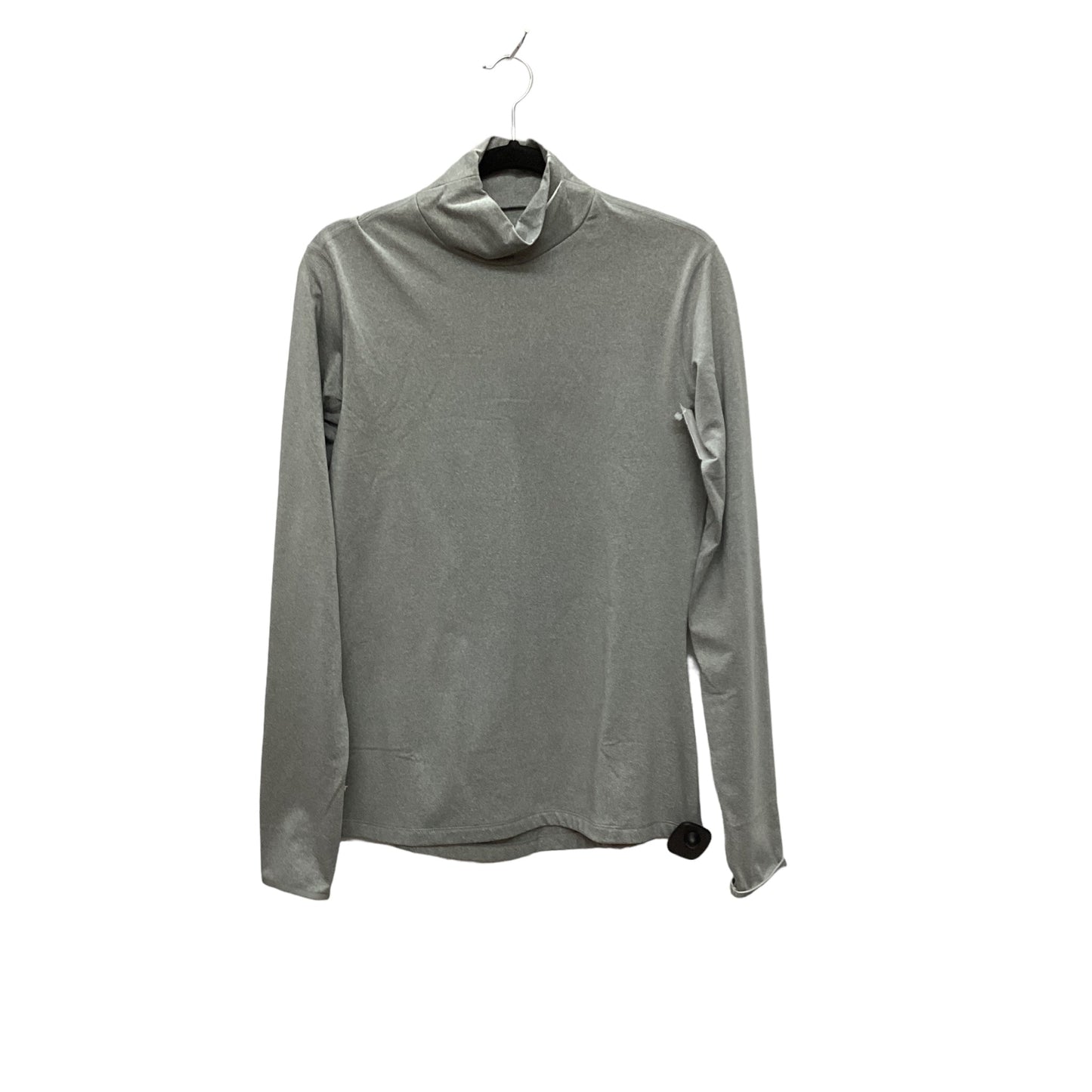 Athletic Top Long Sleeve Collar By Nike Apparel In Grey, Size: L