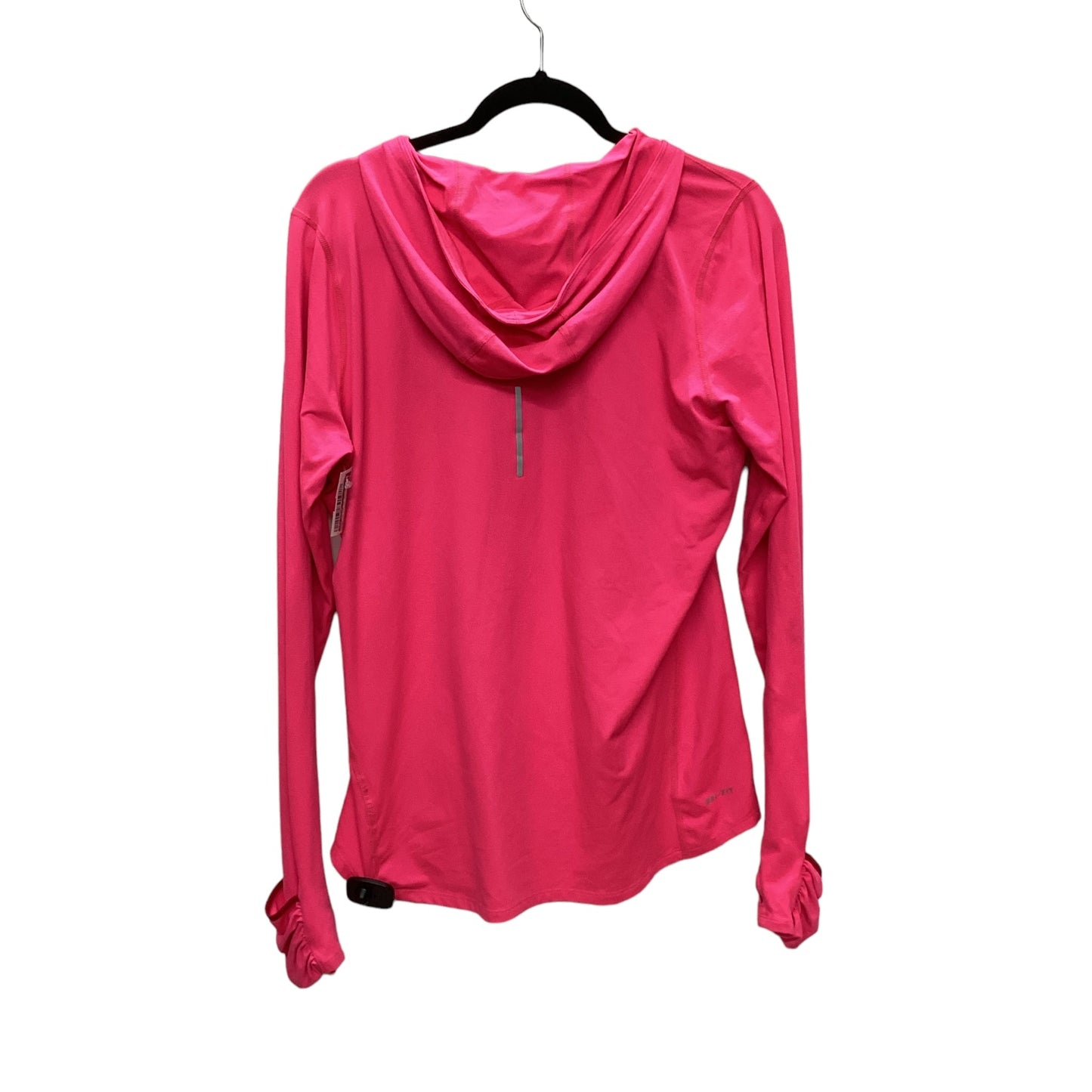 Athletic Top Long Sleeve Hoodie By Nike Apparel In Pink, Size: L