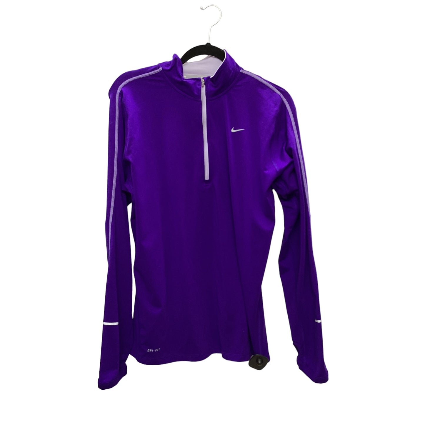 Athletic Top Long Sleeve Collar By Nike Apparel In Purple, Size: Xl