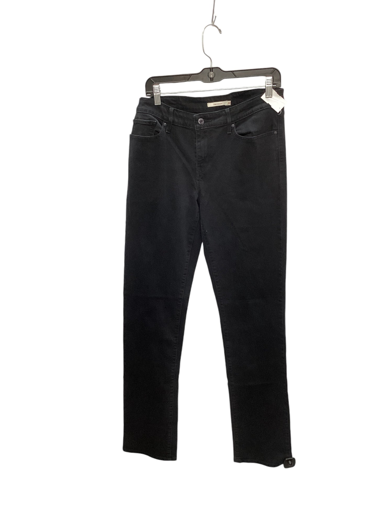 Jeans Straight By Levis In Black, Size: 14