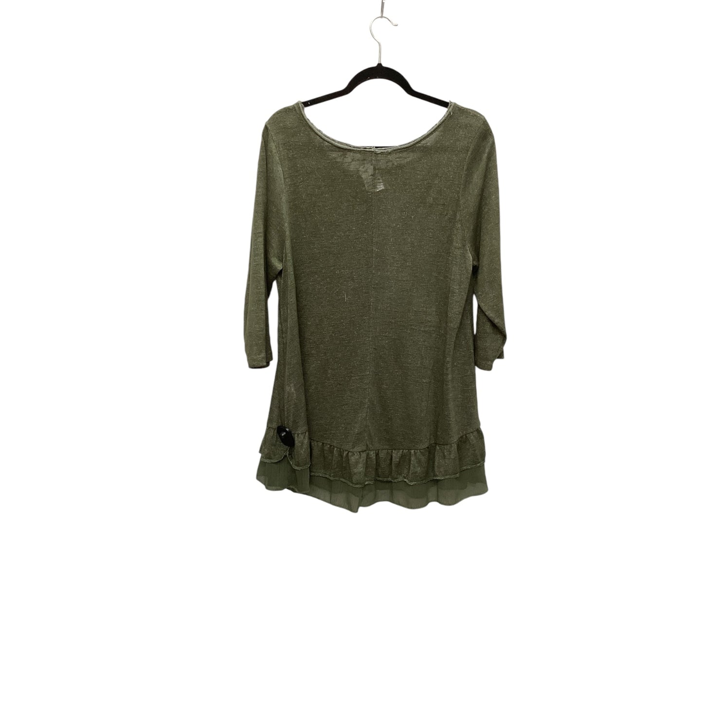 Top Short Sleeve By Living Doll In Green, Size: 1x