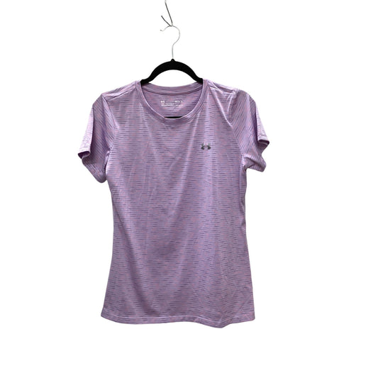 Athletic Top Short Sleeve By Under Armour In Purple, Size: M