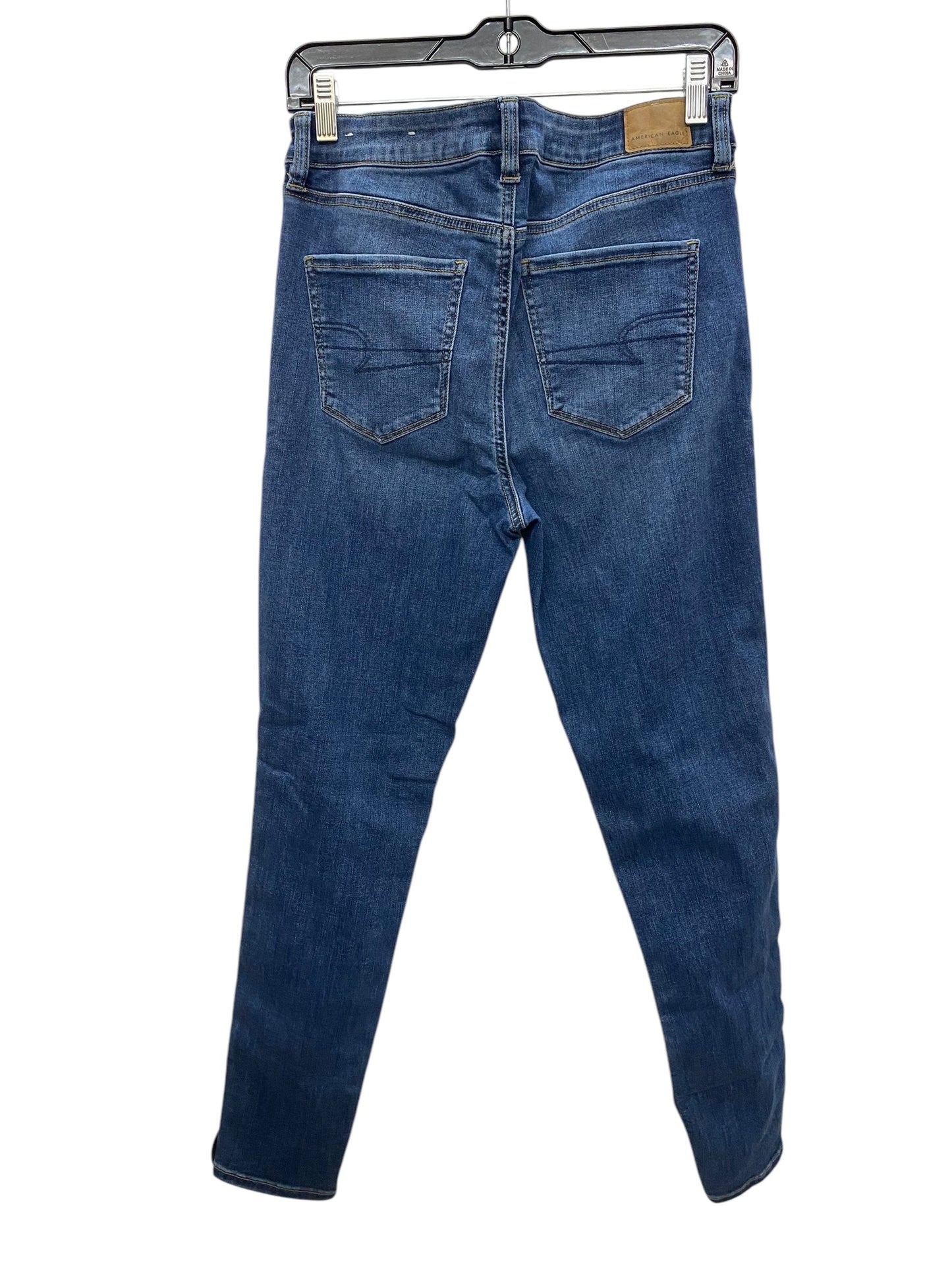 Jeans Skinny By American Eagle In Blue Denim, Size: 10