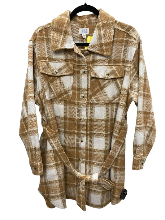 Jacket Shirt By Time And Tru In Brown, Size: L