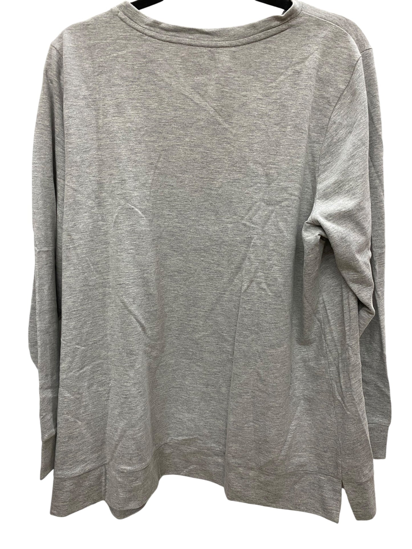 Top Long Sleeve By Lane Bryant In Grey, Size: 1x