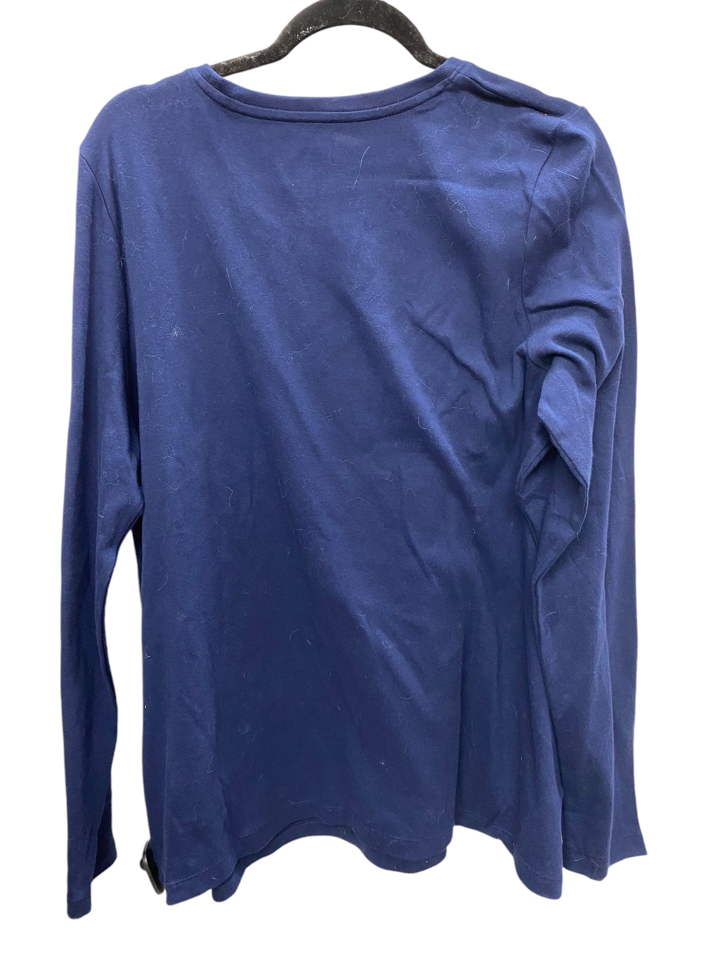 Top Long Sleeve By Kim Rogers In Navy, Size: Xl