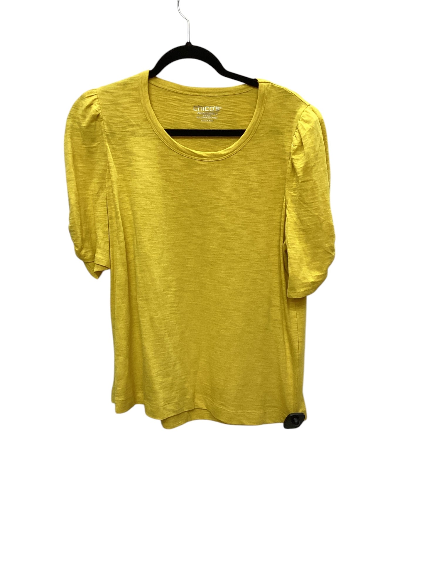 Top Short Sleeve By Chicos In Yellow, Size: 2