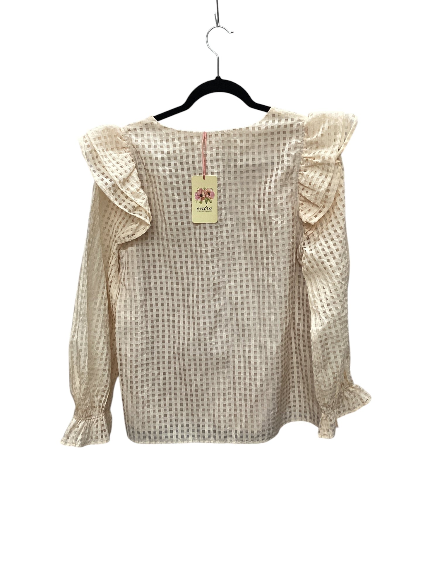 Top Long Sleeve By Entro In Cream, Size: M