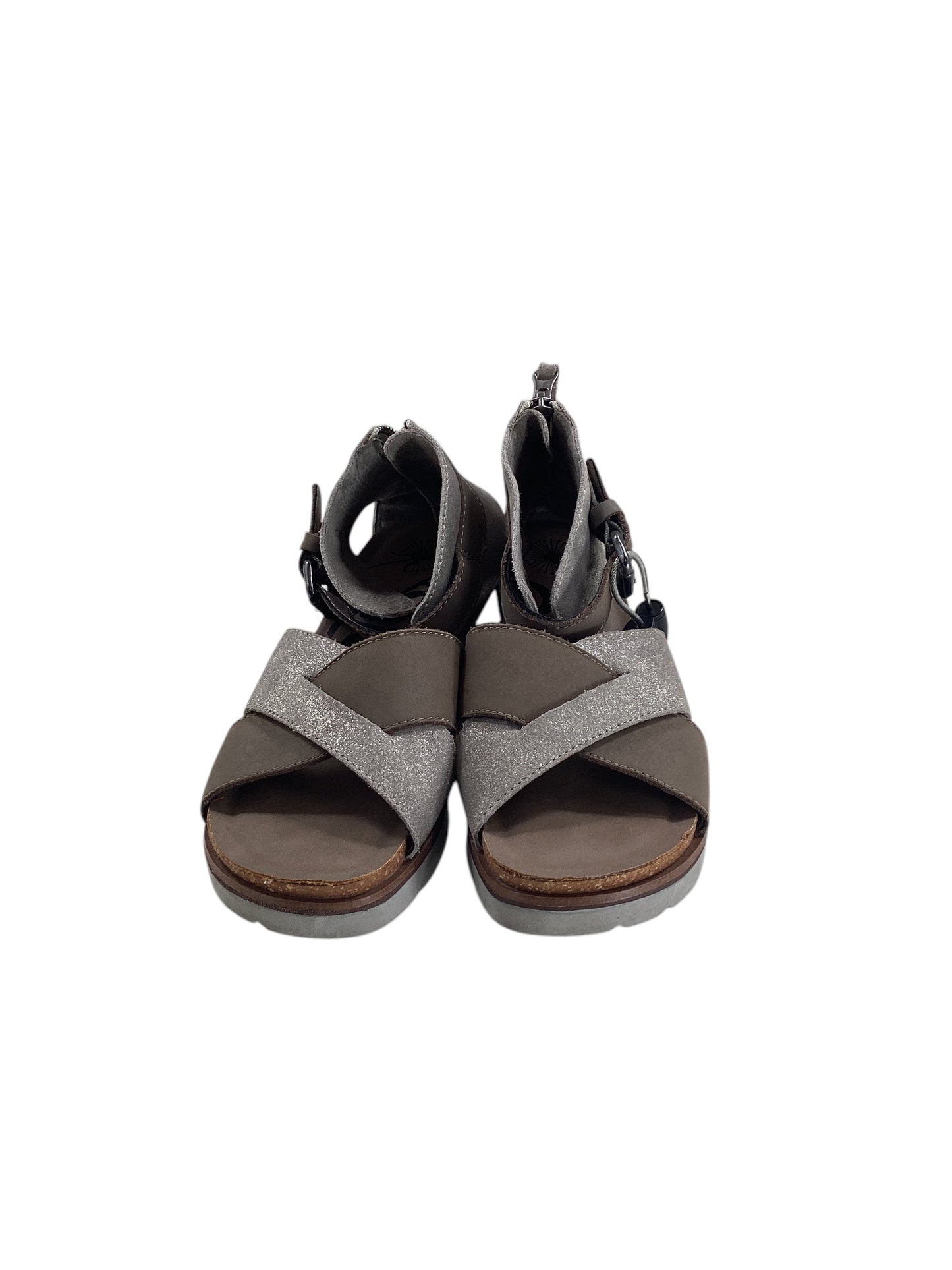 Sandals Heels Wedge By Otbt In Grey, Size: 7.5