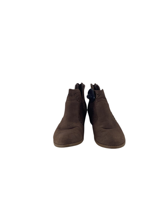 Boots Ankle Heels By Top Moda In Brown, Size: 8.5