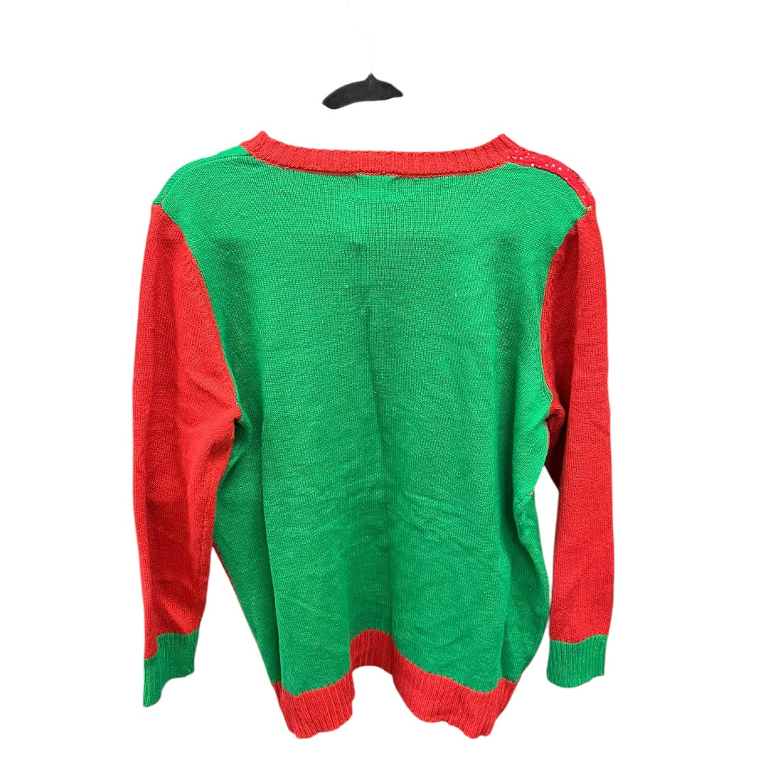 Sweater By Clothes Mentor In Green & Red, Size: Xl