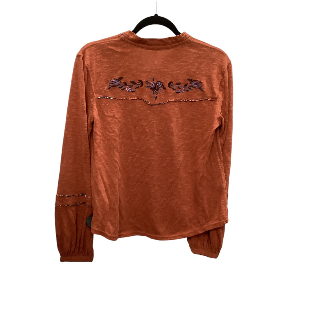 Top Long Sleeve By Free People In Brown, Size: M