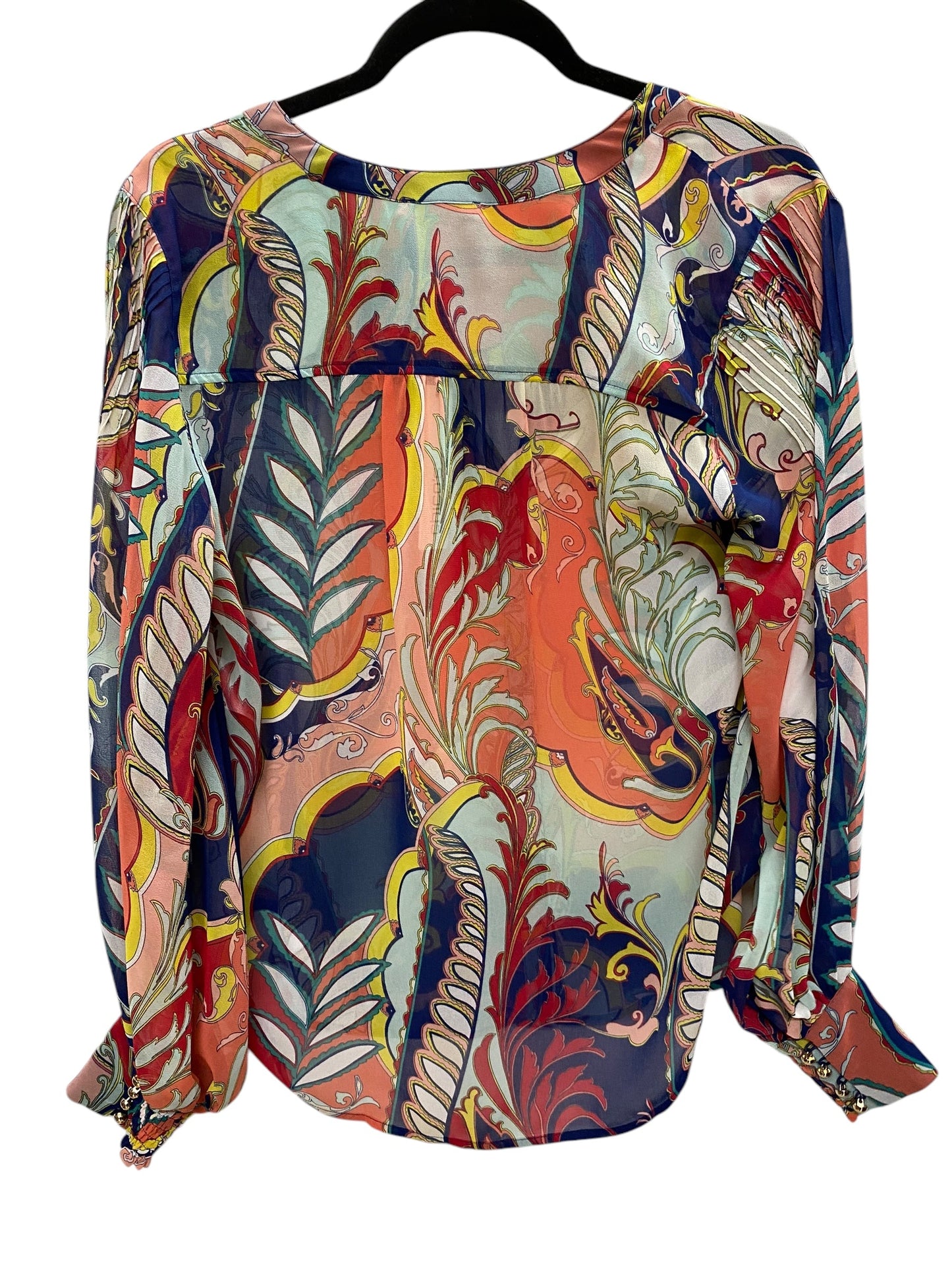 Top Long Sleeve By Chicos In Multi-colored, Size: S