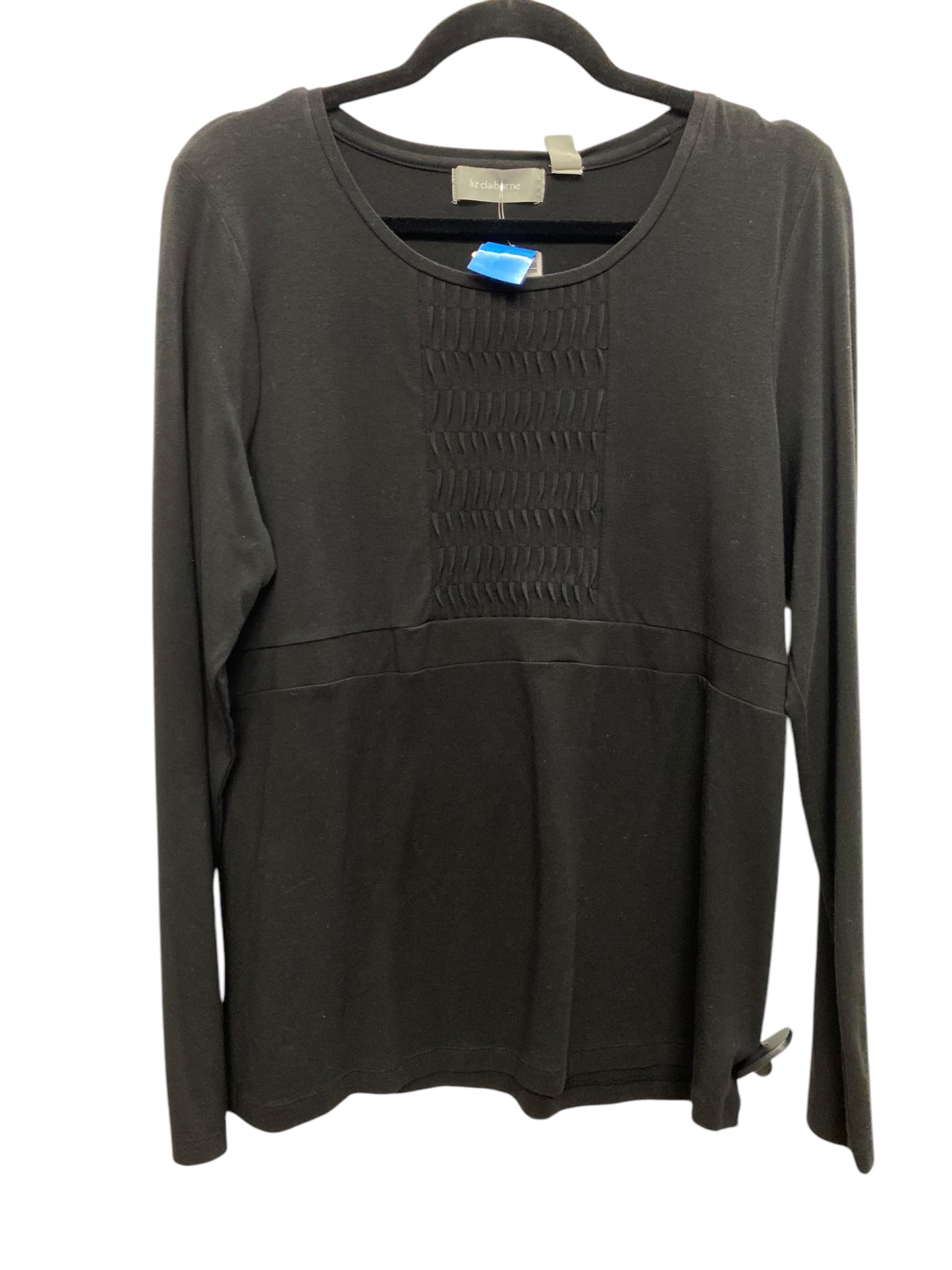 Top Long Sleeve By Liz Claiborne In Black, Size: L