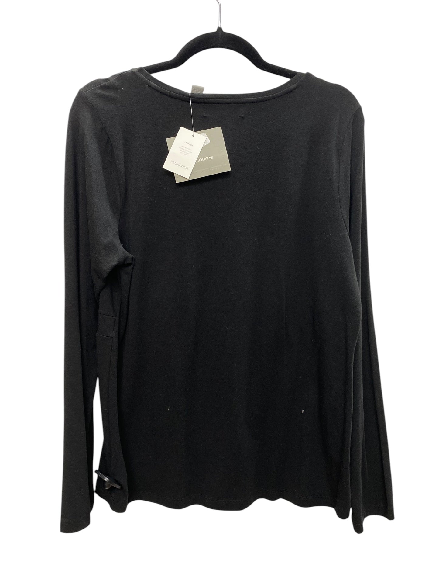 Top Long Sleeve By Liz Claiborne In Black, Size: L