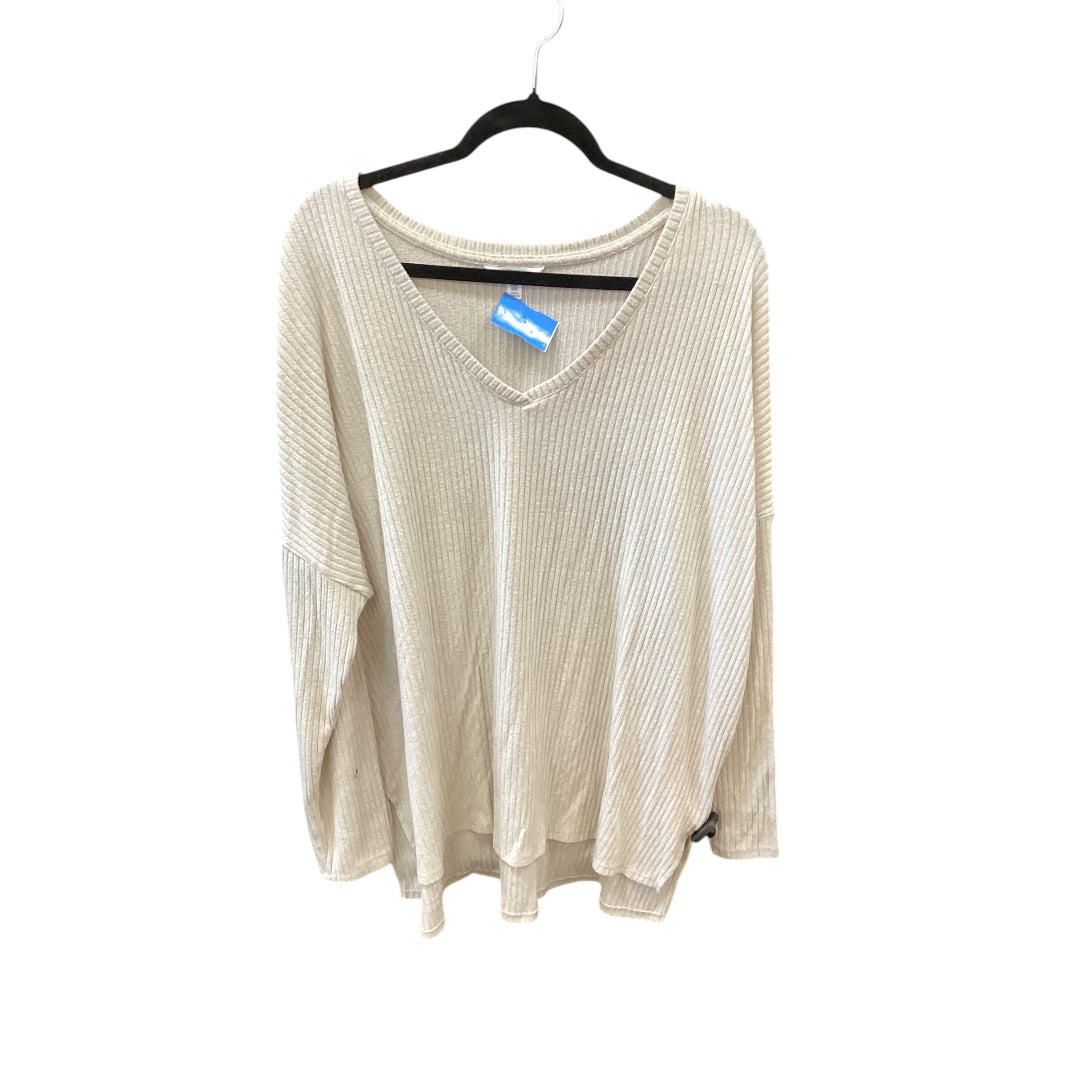 Top Long Sleeve By Time And Tru In Cream, Size: Xxl