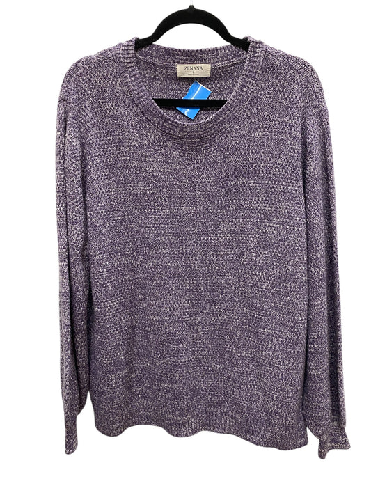 Sweater By Zenana Outfitters In Purple, Size: L