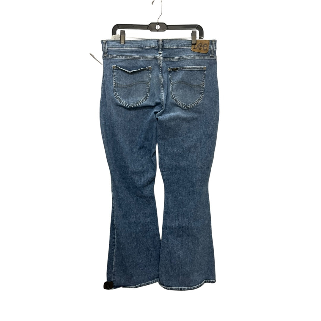 Jeans Flared By Lee In Blue Denim, Size: 16