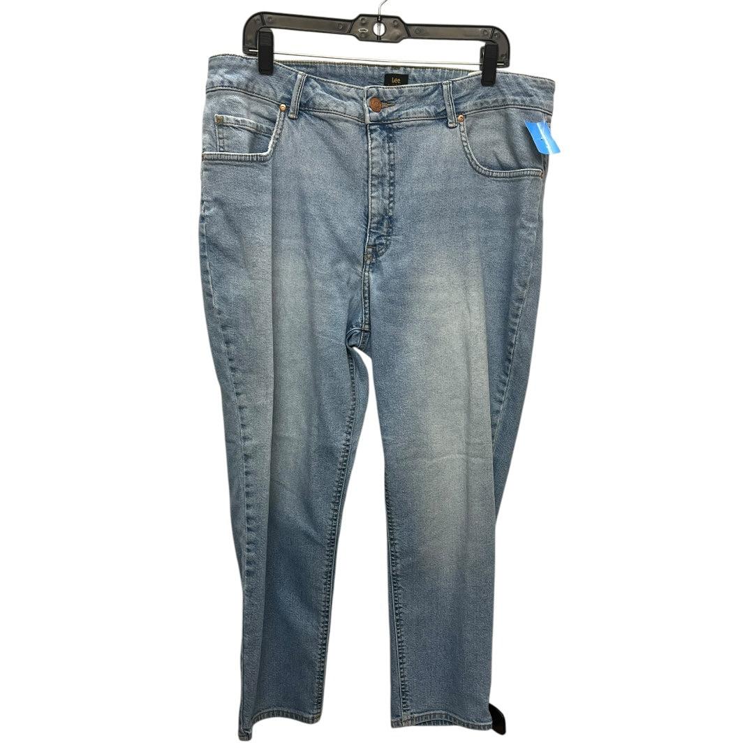 Jeans Straight By Lee In Blue Denim, Size: 18