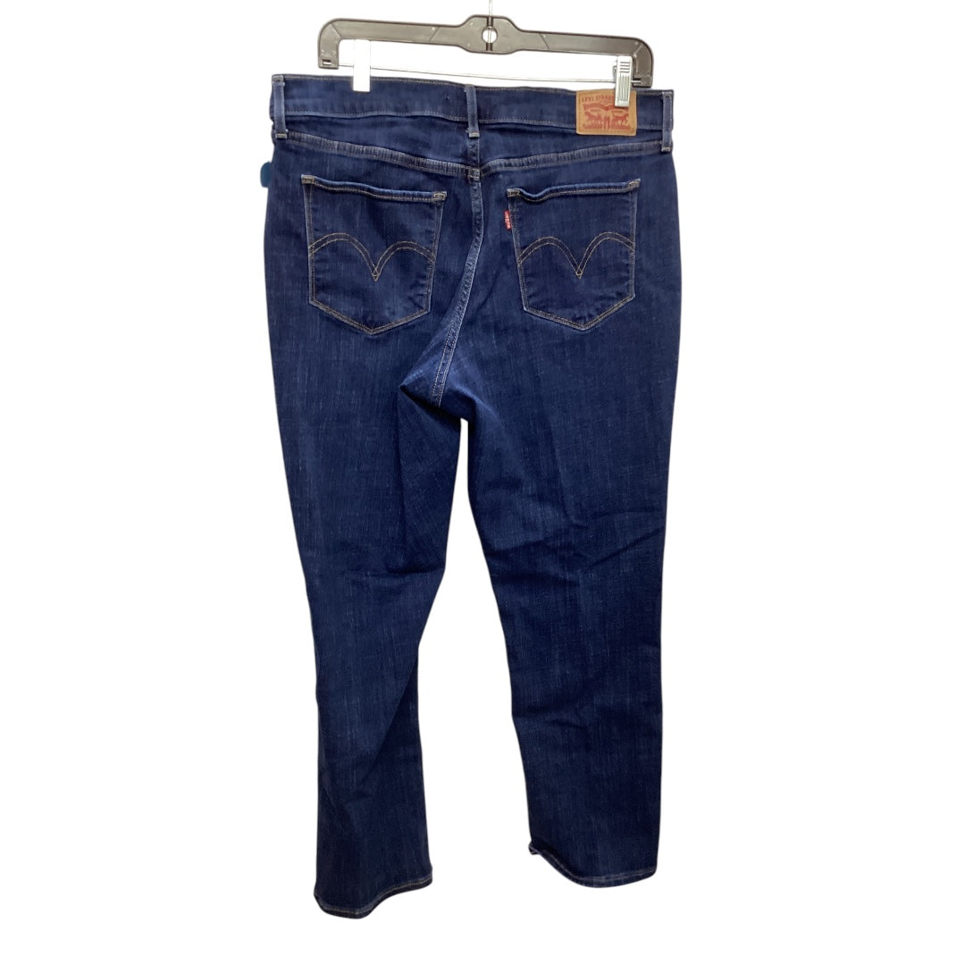 Jeans Straight By Levis In Blue Denim, Size: 14