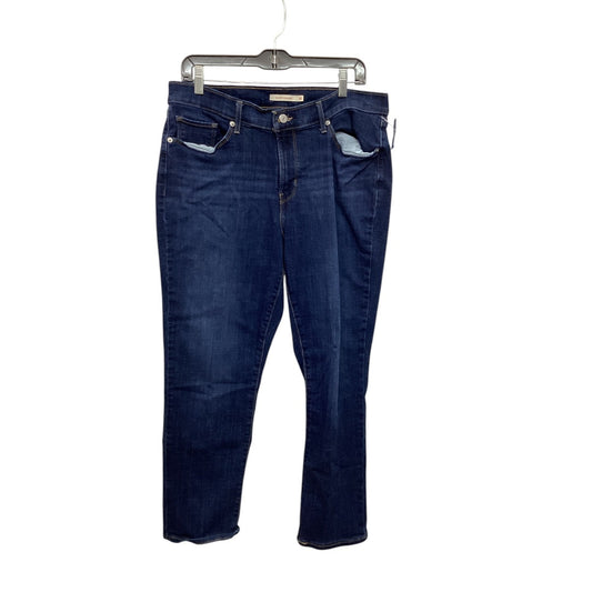 Jeans Straight By Levis In Blue Denim, Size: 14