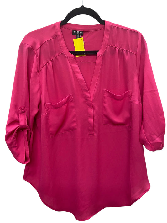 Top 3/4 Sleeve By Torrid In Pink, Size: M