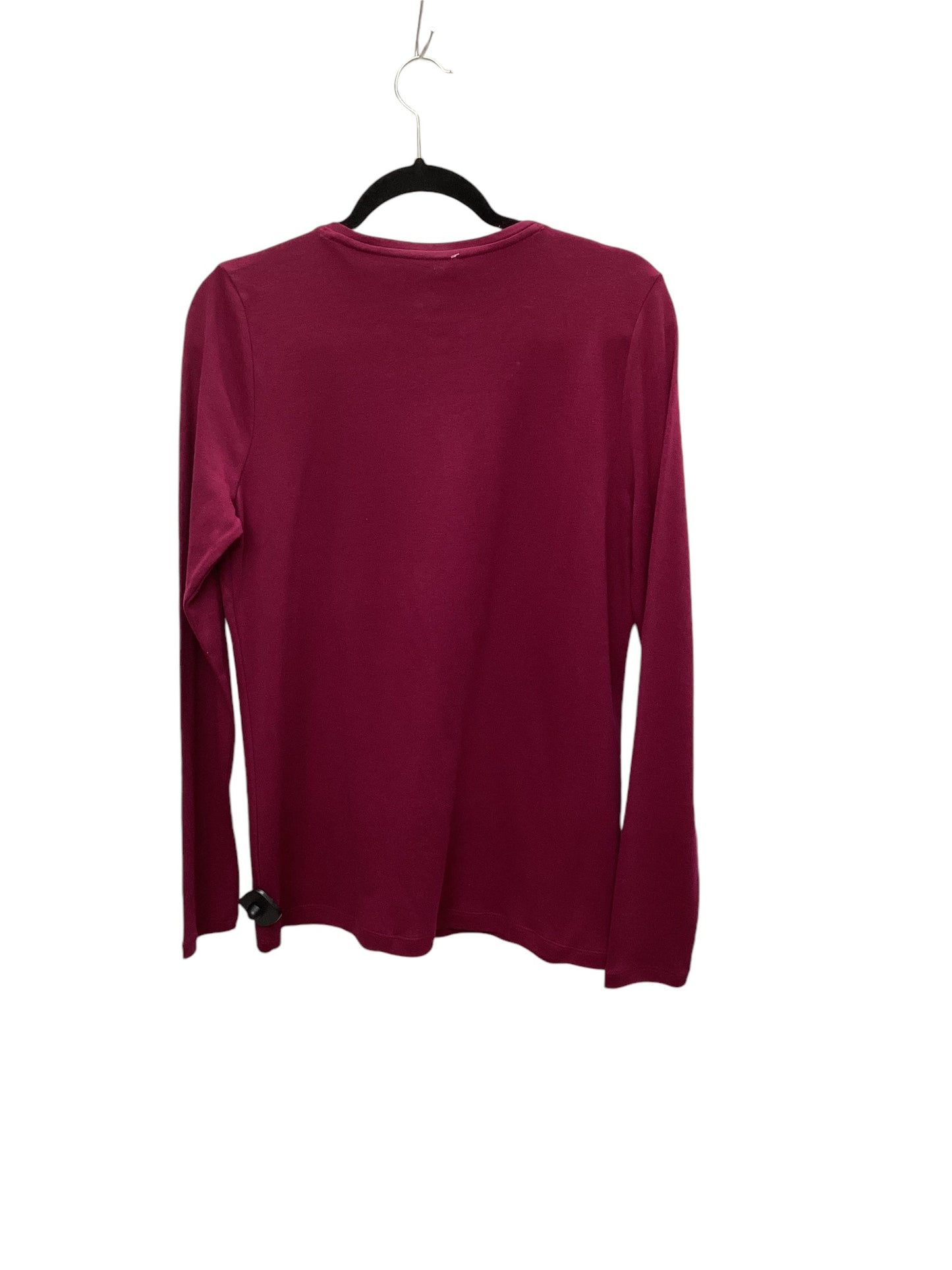 Top Long Sleeve By Kim Rogers In Maroon, Size: S